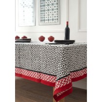 Red & Black - Nappe coton 270x170 cm noire et rouge