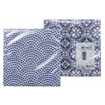 Nippon blue - Serviettes en papier bleu et blanches 33x33cm (paquet de 20)