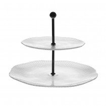 Mosaique  -  serviteur en verre 2 niveaux 31cm