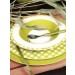 Home - Assiette plate en porcelaine vichy olive (par6)