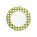 Home - Assiette plate en porcelaine vichy olive (par6)