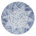 Calli -Plat rond  bleu et blanc pinceaux 