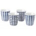 Bold Blue - Gobelets tasses thé  bleus et blans motifs assortis ( par 4)