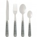 Prince - menagère 16 pieces decor simili gris inox