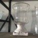 Rakou - Photophore lanterne bougeoir ceramique et verre blanc 19x31cm