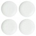 Snow - Coffret 4 assiettes à dessert  blanches en porcelaine  motifs assortis