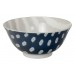 Kasuri - Bol à salade bleu foncé et rayures grises 20,8x8cm en porcelaine (par 2)