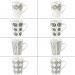 Palawan - coffret 8 mugs faience blanche et noires 