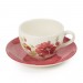 Bagatelle - tasse thé  décor fleurs rouges en faience (par2)